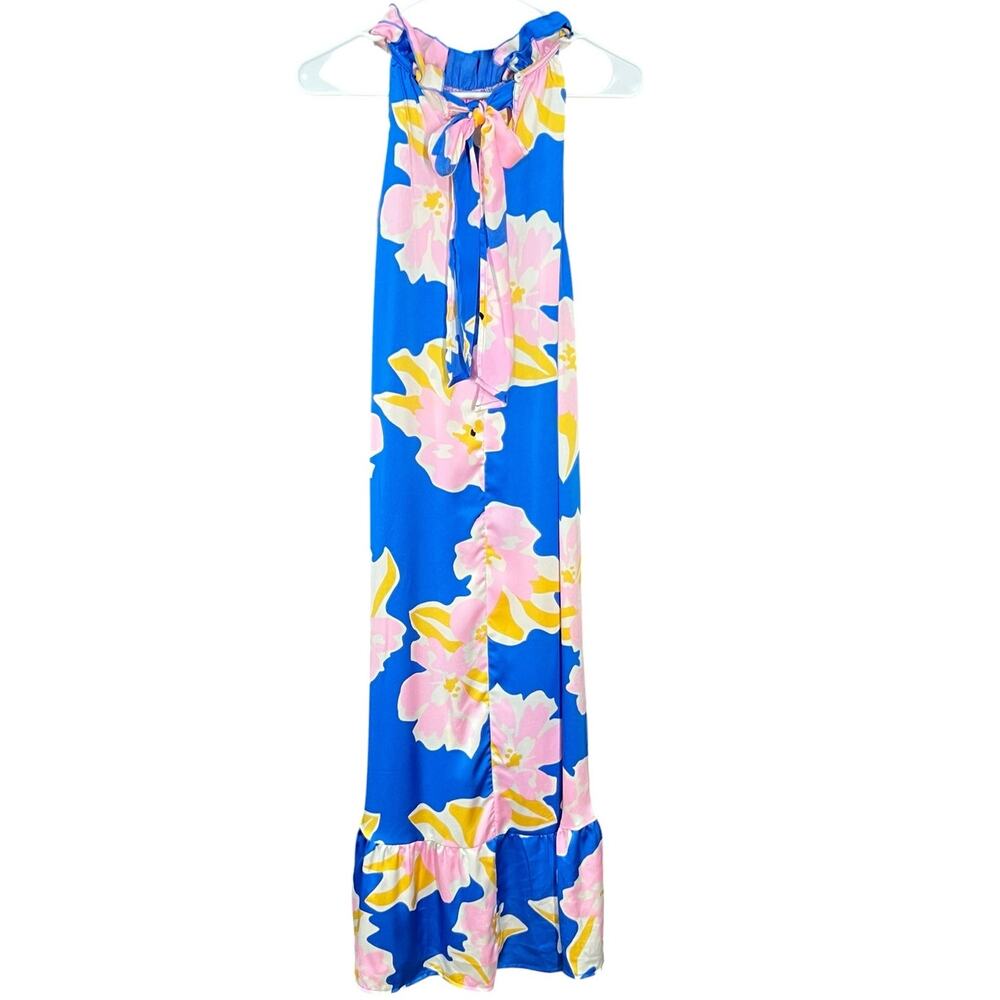 Umgee Tropical Floral High Low Maxi Dress Resort Vacation Boutique NWT Large - Picture 3 of 6